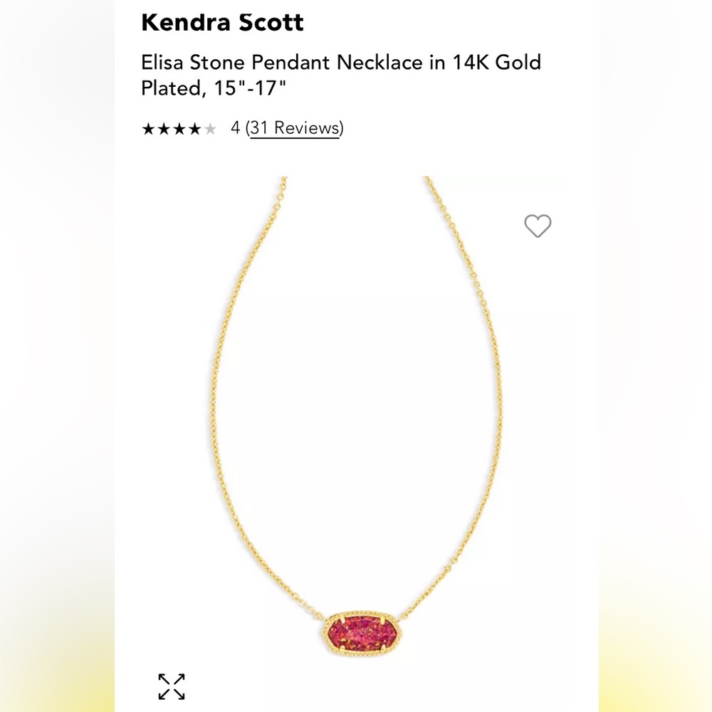 Kendra Scott Elisa Necklace Gold Berry Opal Satellite